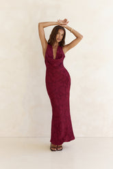 Lasting Luxuries Maxi Dress Wine