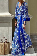 Bohemian Floral Print Maxi Dress