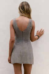 Dreamy Skies Gingham Mini Dress Brown