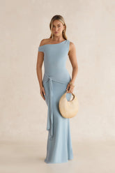 Hear The Stars Off Shoulder Maxi Dress Blue