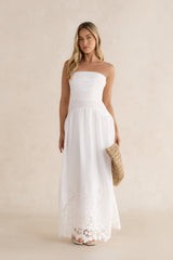 Delicate Dreams Strapless Maxi Dress White