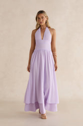 Sorbet Soiree Halter Maxi Dress Lilac