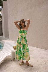 Pure Satisfaction One Shoulder Maxi Dress Green