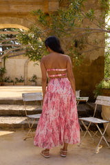 Floral Dreams Strapless Maxi Dress Pink