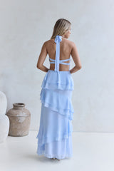 Path Of Fate Halter Maxi Dress Blue