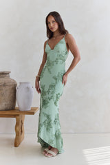 Just As Sweet Mesh Maxi Dress Sage