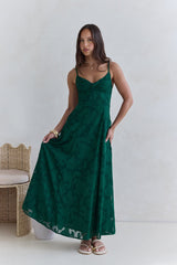 Habita Maxi Dress Forest Green