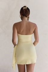 Catching Sunrays Strapless Mini Dress Yellow