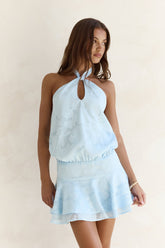 In Haven Halter Mini Dress Blue