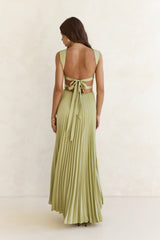 Song Of The Sky Plisse Maxi Dress Green