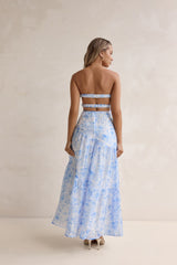 Ocean Blue Strapless Maxi Dress Blue