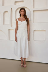 Spring Breeze Midi Dress White