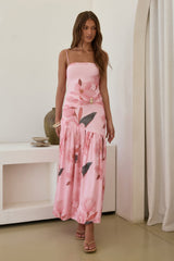 Scent Of Roses Mesh Maxi Dress Pink