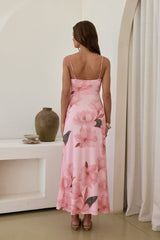 Scent Of Roses Mesh Maxi Dress Pink