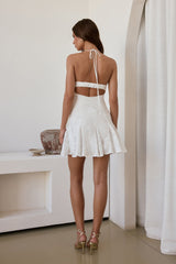 Dancing Alone Halter Mini Dress White