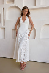 Catching Sunbeams Halter Maxi Dress White