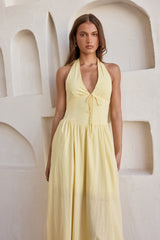 Arrietty Halter Maxi Dress Yellow