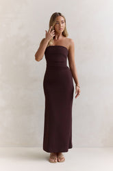 Love Me A Little Strapless Maxi Dress Brown