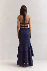 Heartbeat Haze Halter Maxi Dress Navy