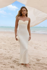 Counting The Seconds Lace Mesh Maxi Dress Yellow