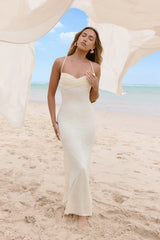 Counting The Seconds Lace Mesh Maxi Dress Yellow