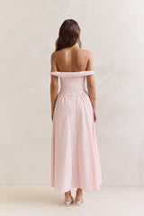 Memory Of Fate Off Shoulder Maxi Dress Pink