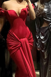 Off-Shoulder Slim Fit Bodycon Maxi Dress