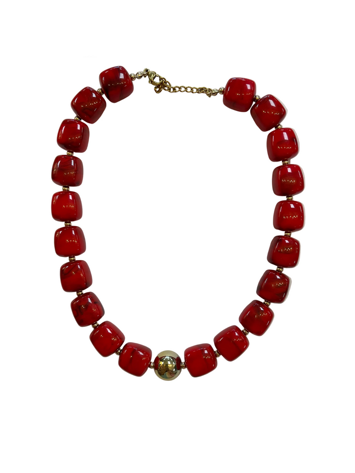 Red Beaded Necklace