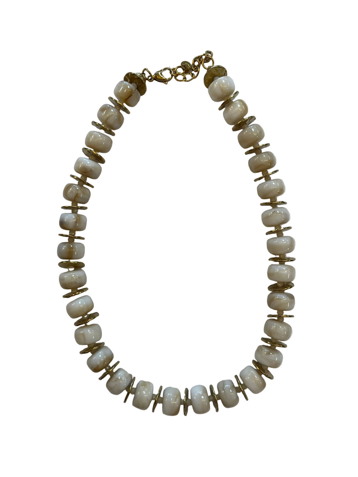 Beige Beaded Necklace