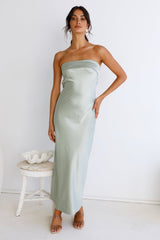 Gleam In Gold Maxi Dress Light Green