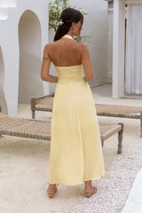 Heart Of Ours Halter Maxi Dress Yellow