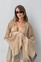 Batwing Sleeve Sun Protection Maxi Dress