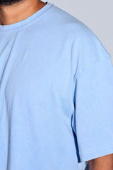 Blue Acid Washed Oversized Tee - Savys -