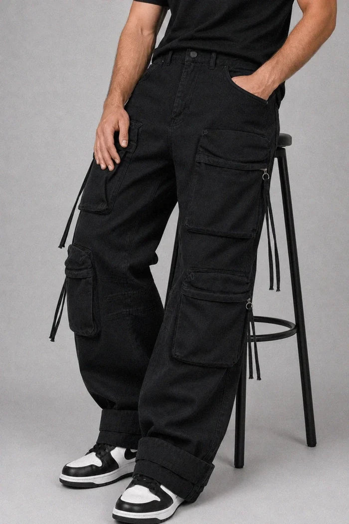 Cargo Trouser 8 Pockets - Black - Savys Retail -