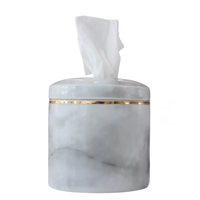 Ceramic Tissue Vessel - Marble/Gold