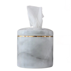 Ceramic Tissue Vessel - Marble/Gold