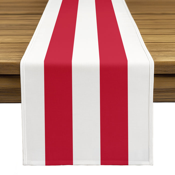 Cloth Table Runner - Red/White Stripe