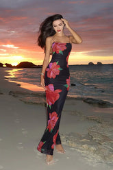 Floral Backless Bodycon Cami Maxi Dress