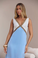 Pocket Of Sunshine Slip Maxi Dress Blue