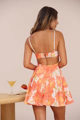 Peony Bright Mini Dress Orange