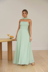 Rosewater Roads Strapless Maxi Dress Sage