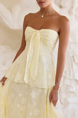 Higher Skies Strapless Maxi Dress Yellow