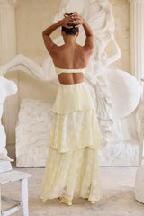 Higher Skies Strapless Maxi Dress Yellow