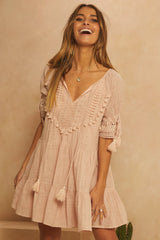 Wave After Wave Dress Beige