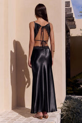City Silhouettes Satin Maxi Dress Black