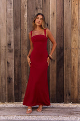Spring In The Clouds Maxi Dress Burgundy