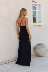 Spun In The Sun One Shoulder Maxi Dress Black