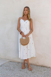 Sunny Desires Midi Dress White