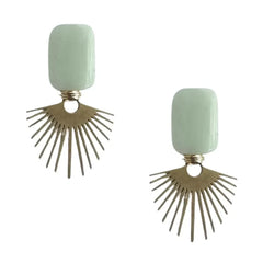 Gold Sage Sunburst Earring