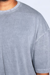 Grey Acid Washed Oversized Tee - Savys -
